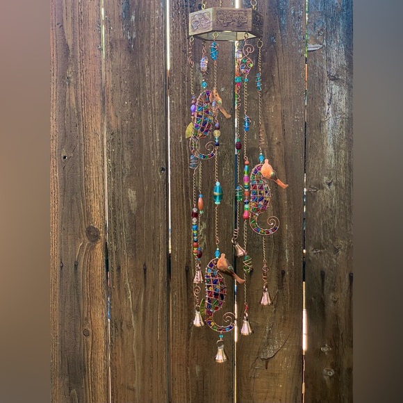 Gorgeous Glass Rocks & Beads Seahorse Wind Chime Sun Catcher Mobile - Picture 13 of 13